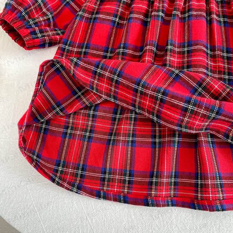 Toddler Girl Tartan Lace Collar Dress - image 5