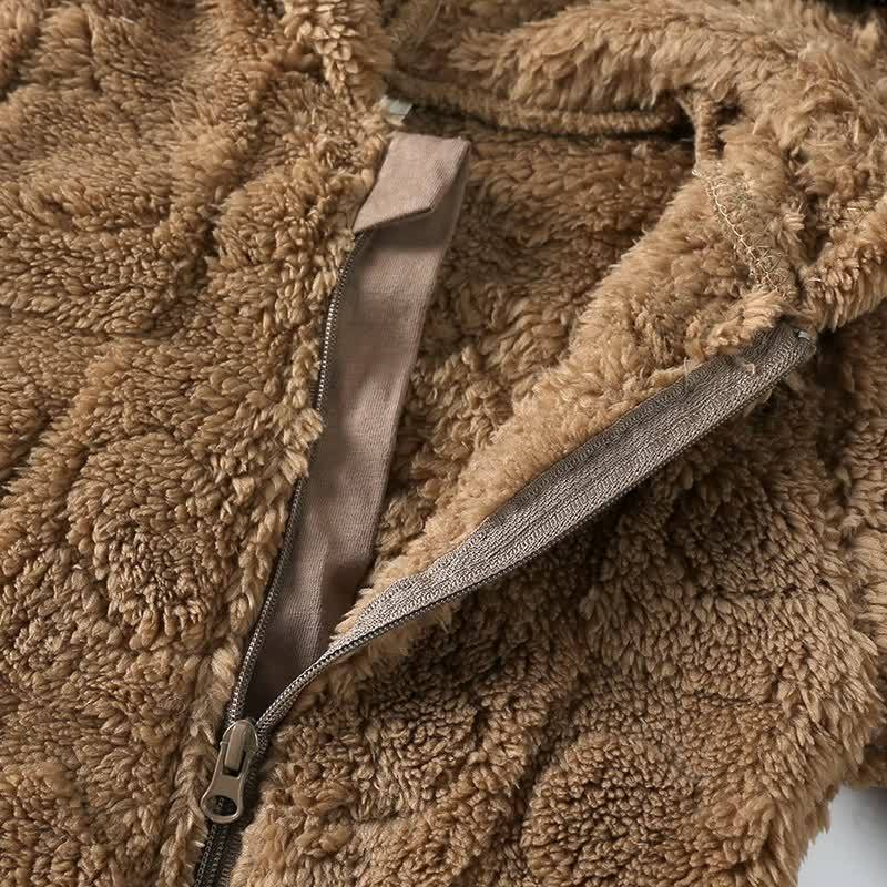 Baby Love Bear Ear Hooded Fleece Romper - image 10