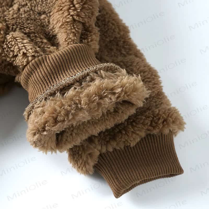 Baby Love Bear Ear Hooded Fleece Romper - image 11