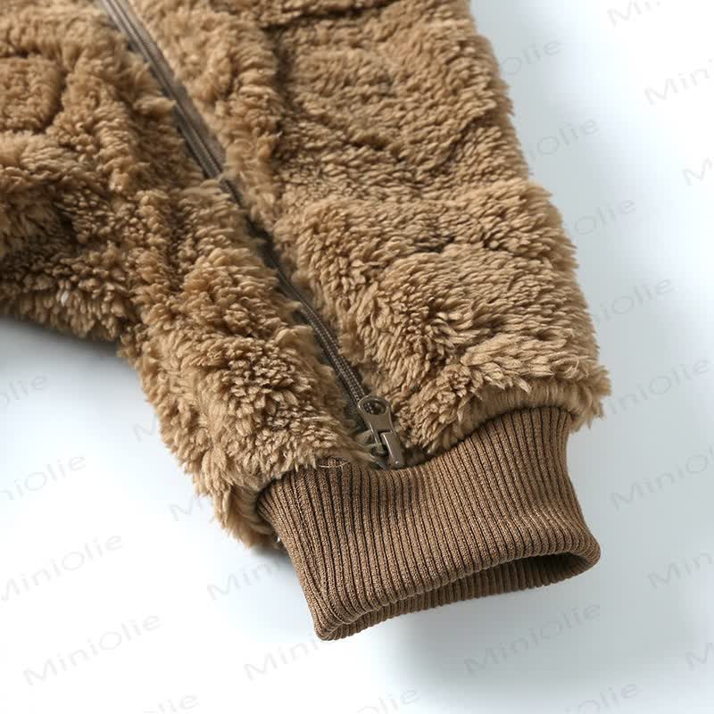 Baby Love Bear Ear Hooded Fleece Romper - image 12