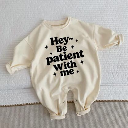 HEY~BE PATIENT WITH ME Baby Toddler Beige Romper - Beige - 2-3T - image 1