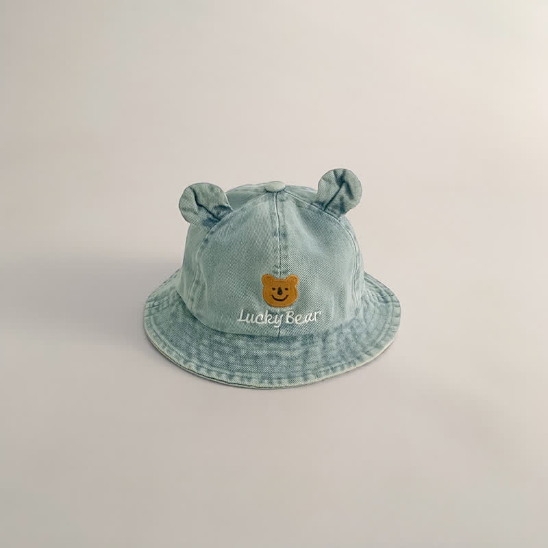 LUCKY BEAR Baby Denim Bear Bucket Hat - Light Blue - 18M-4T - image 5