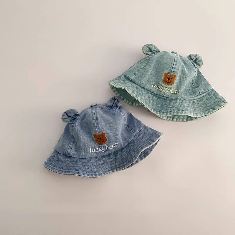 LUCKY BEAR Baby Denim Bear Bucket Hat - image 4