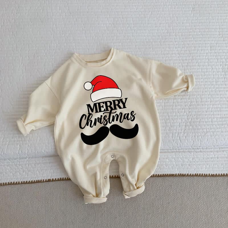 MERRY CHRISTMAS Baby Toddler Beige Romper - Beige - 2-3T - image 1