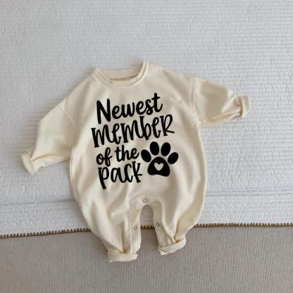 NEWEST MEMBER OF THE PACK Baby Toddler Beige Romper - Beige - 2-3T - image 1