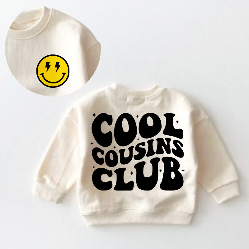 COOL COUSINS CLUB Baby Toddler Smiley Face Print Cream Sweatshirt - Cream - 3-5T - image 1