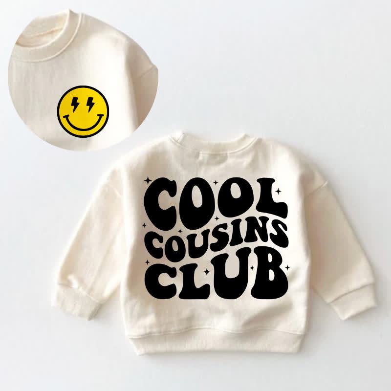 COOL COUSINS CLUB Baby Toddler Smiley Face Print Cream Sweatshirt - Cream - 3-5T - image 1