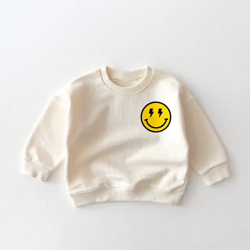COOL COUSINS CLUB Baby Toddler Smiley Face Print Cream Sweatshirt - image 2