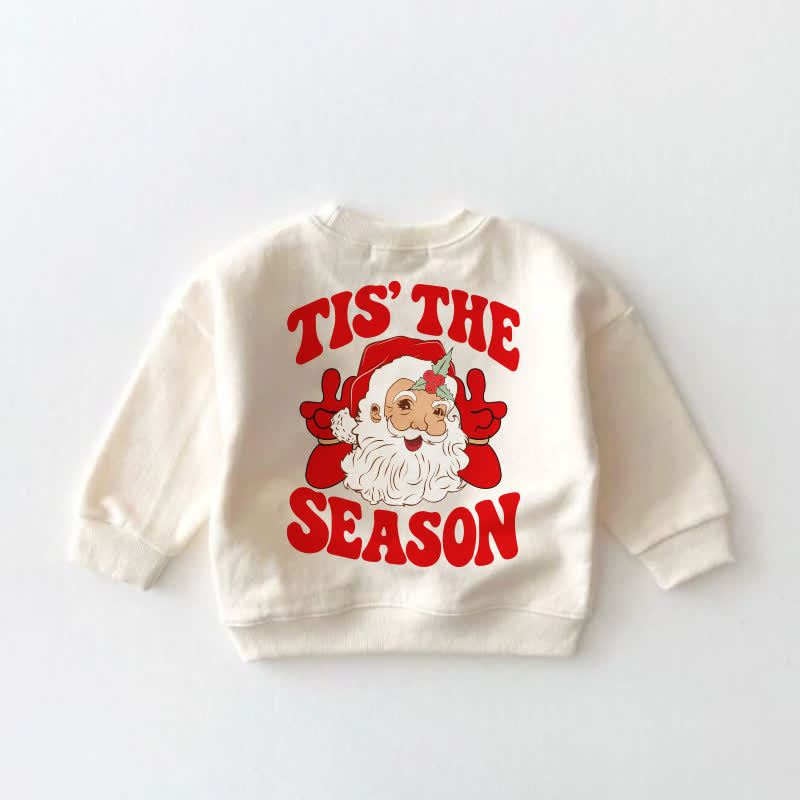 THS' THE SEASON Baby Toddler Santa Print Cream Sweatshirt - image 3