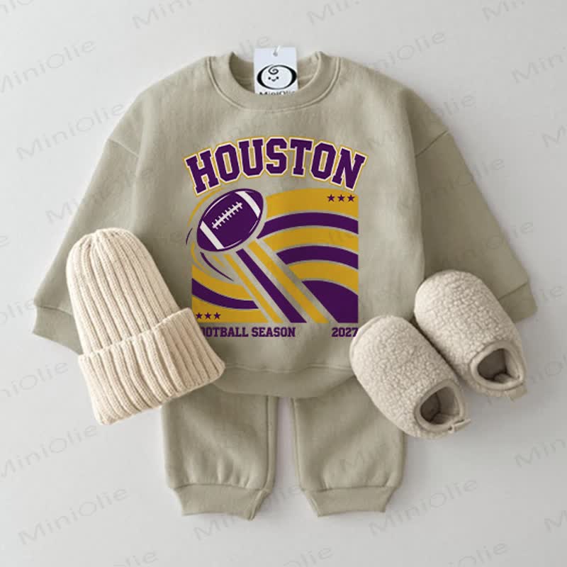 HOUSTION Baby Rugby Grey Green Sweatshirt 2-piece Set - Grey Green - 2-3T - image 1