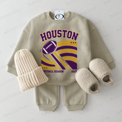 HOUSTION Baby Rugby Grey Green Sweatshirt 2-piece Set - Grey Green - 2-3T - image 1