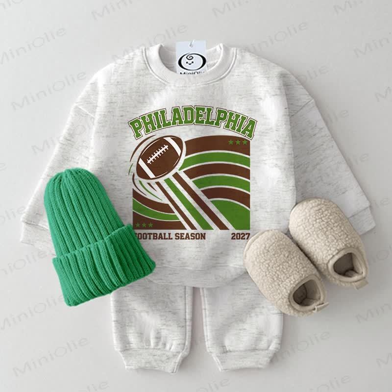 PHILADELPHIA Baby Rugby Light Grey Sweatshirt 2-piece Set - Light Grey - 2-3T - image 1