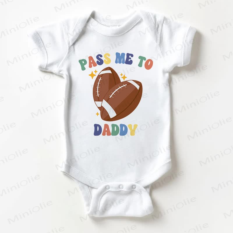 COUSIN CREWPASS ME TO DADDY Baby Rugby White Bodysuit - White - 18-24M - image 1