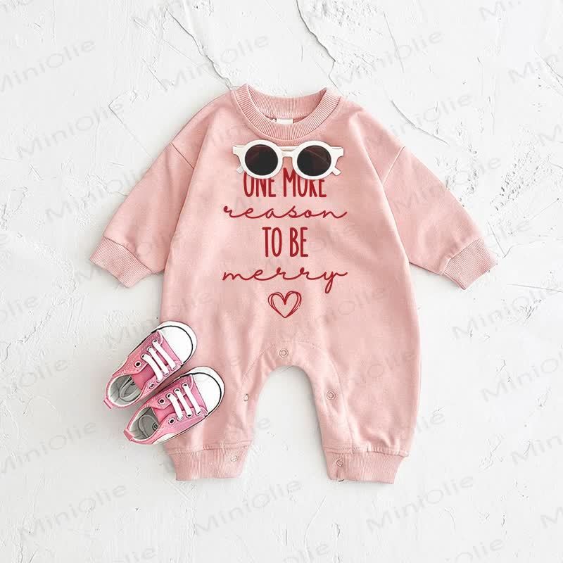  ONE MORE REAON TO BE MERRY Baby Pink Romper - Pink - 2-3T - image 1