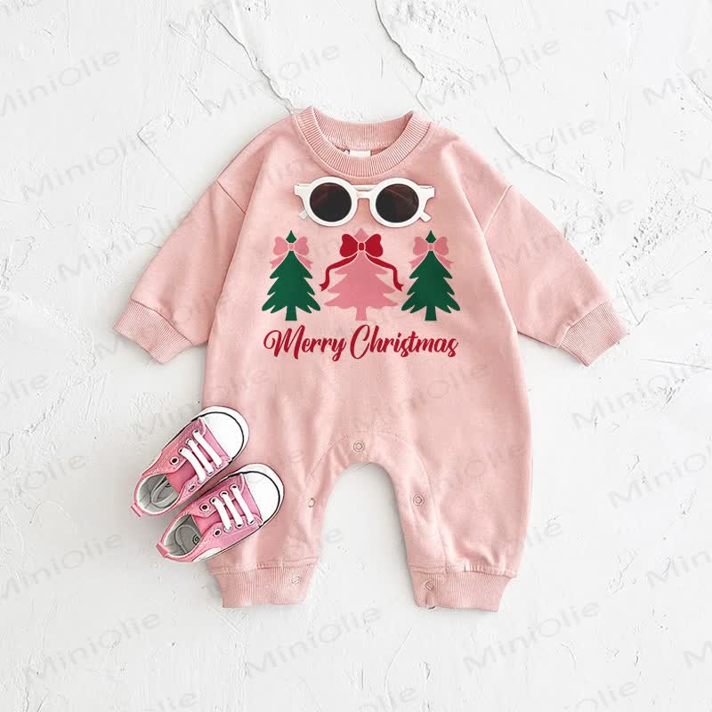 MERRY CHRISTMAS Baby Tree Pink Romper - Pink - 2-3T - image 1