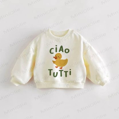 CIAO TUTTI Baby Toddler Duck Cream Sweatshirt - Cream - 3-5T - image 1