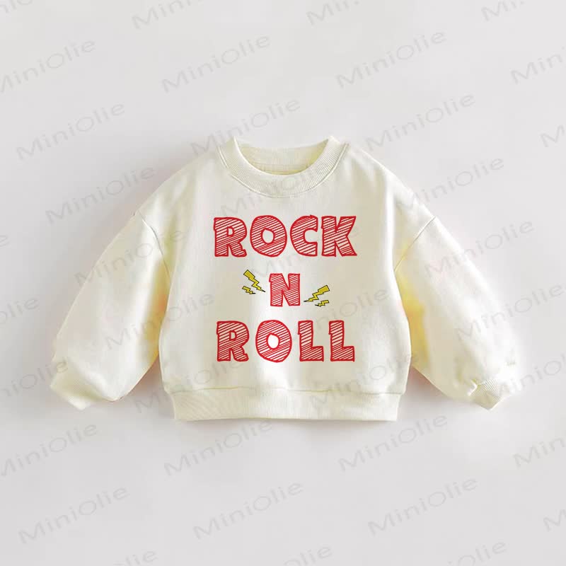 ROCK N ROLL Baby Toddler Cream Sweatshirt - Cream - 3-5T - image 1