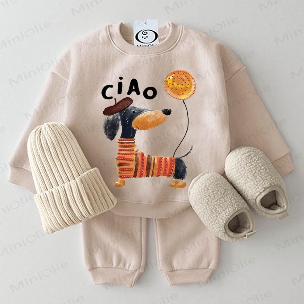 CIAO Baby Daschund 2-piece Beige Set - Beige - 2-3T - image 1