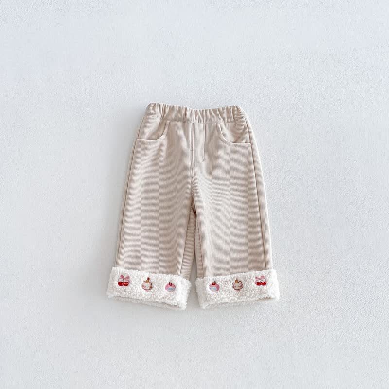 Toddler Girl Corduroy Fleece Straight-Leg Pants - Beige - 6-7T - image 2
