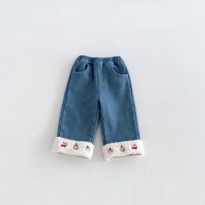 Toddler Girl Corduroy Fleece Straight-Leg Pants - Blue - 6-7T - image 4