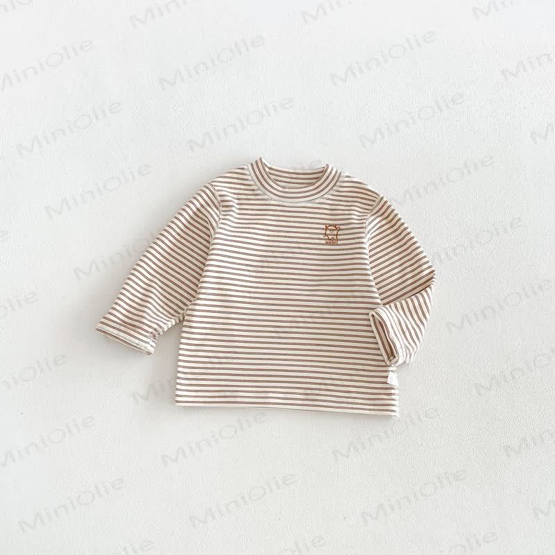Baby Toddler Boy Cartoon Long Sleeve T-shirt - Beige Stripe - 6-7T - image 7