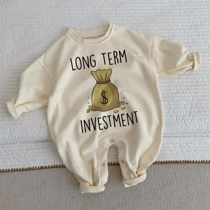 LONG TERM INVESTMENT Baby Toddler Money Bag Beige Romper - Beige - 2-3T - image 1