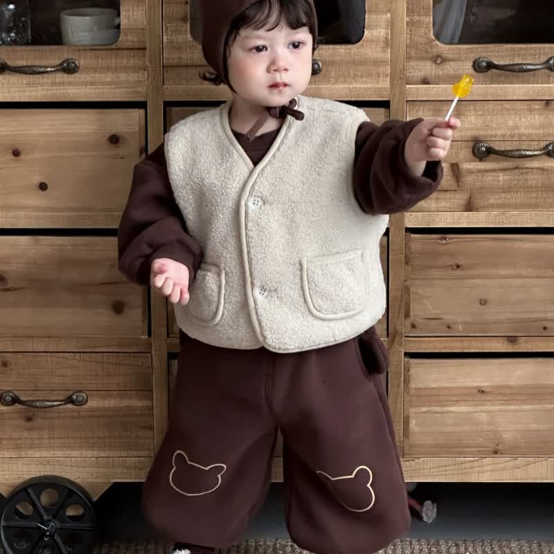 Baby Toddler Cozy Bear Ear Sherpa Set - image 5