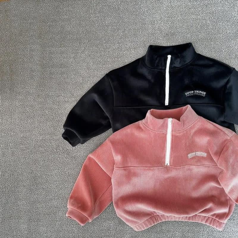 Toddelr Corduroy Half Zip Sweatshirt and Pants 2-piece Set - image 5