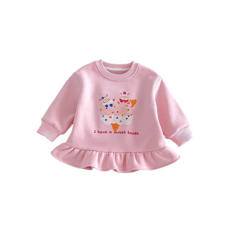 Baby Toddler Cartoon Ruffle Hem Long Sleeve Dress - image 5