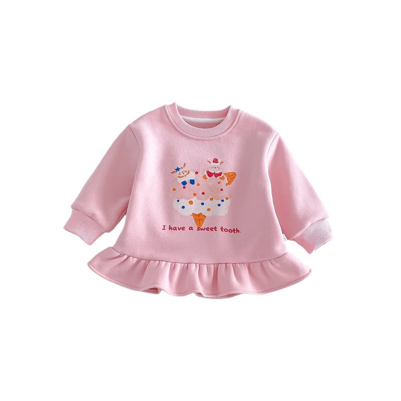 Baby Toddler Cartoon Ruffle Hem Long Sleeve Dress - image 5