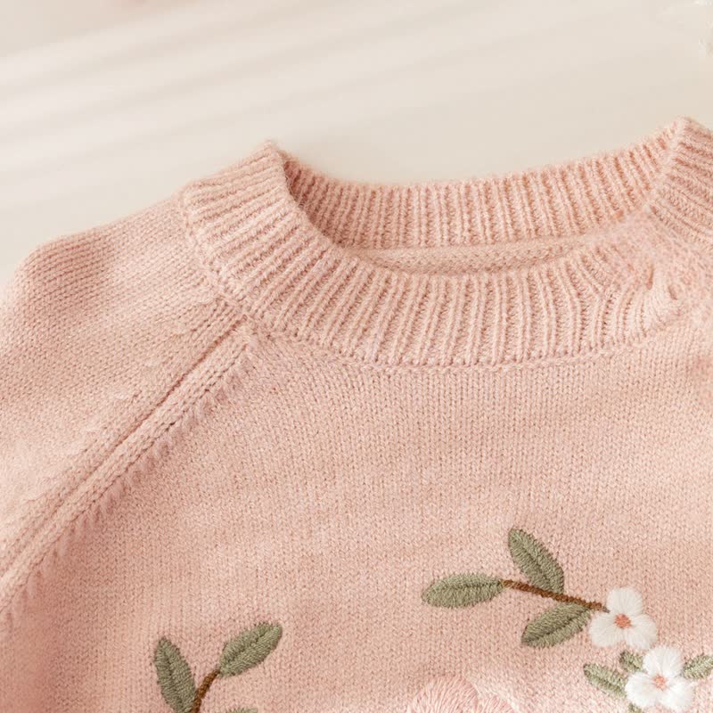 Baby Toddler Floral Bunny Sweater - image 6