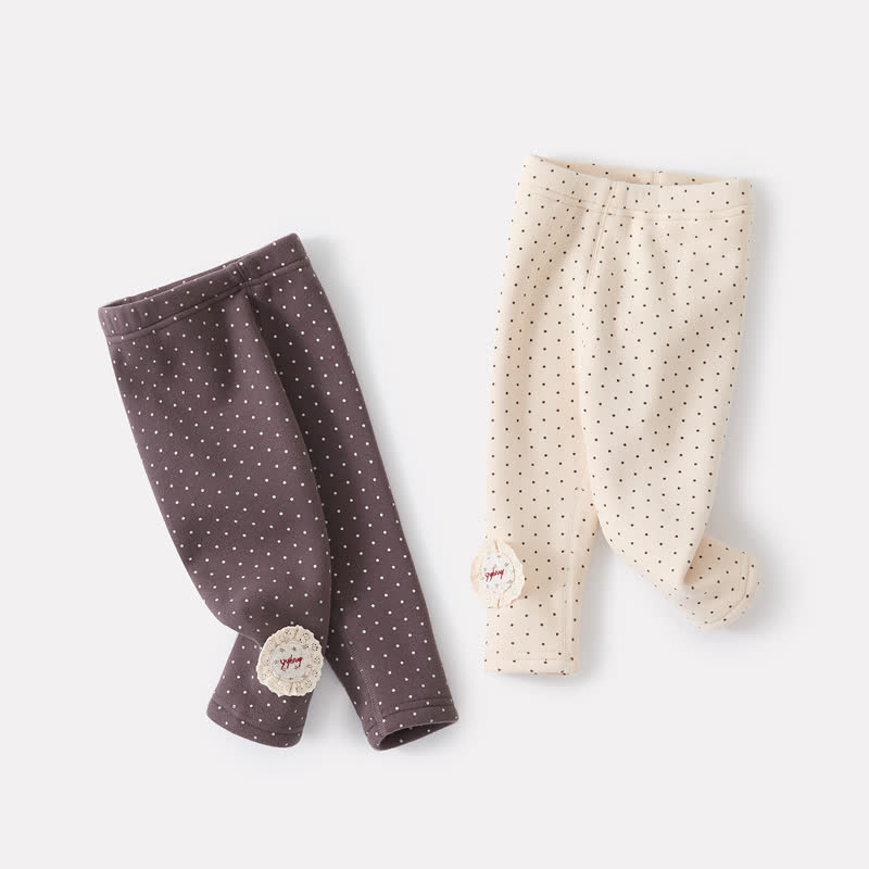 Baby Fleece Lined Dot Leggings - image 1