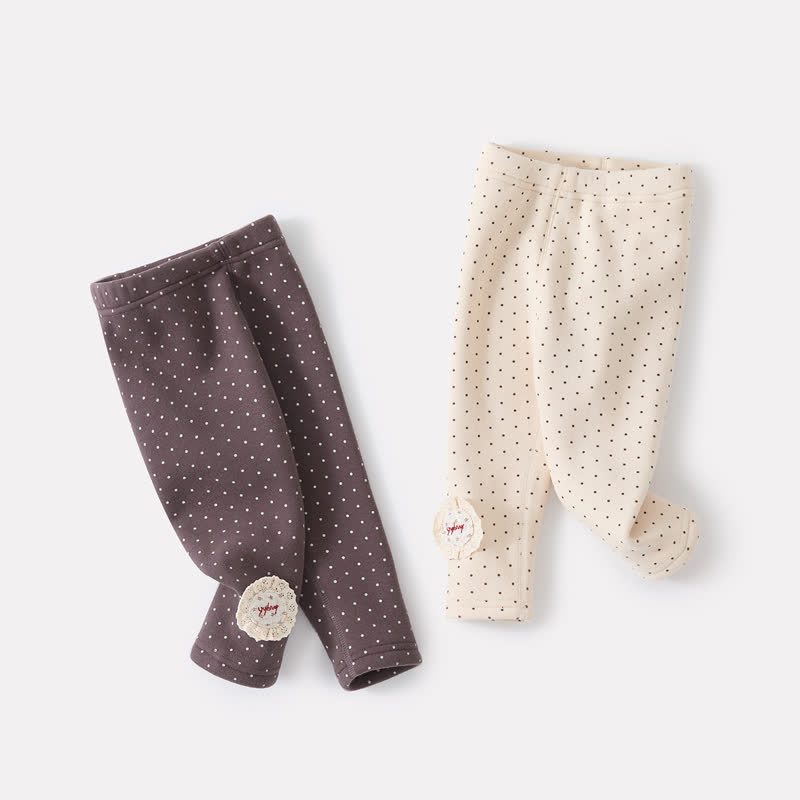 Baby Fleece Lined Dot Leggings - image 1