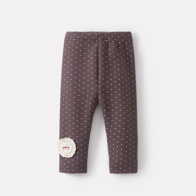 Baby Fleece Lined Dot Leggings - Gray - 2-3T - image 2