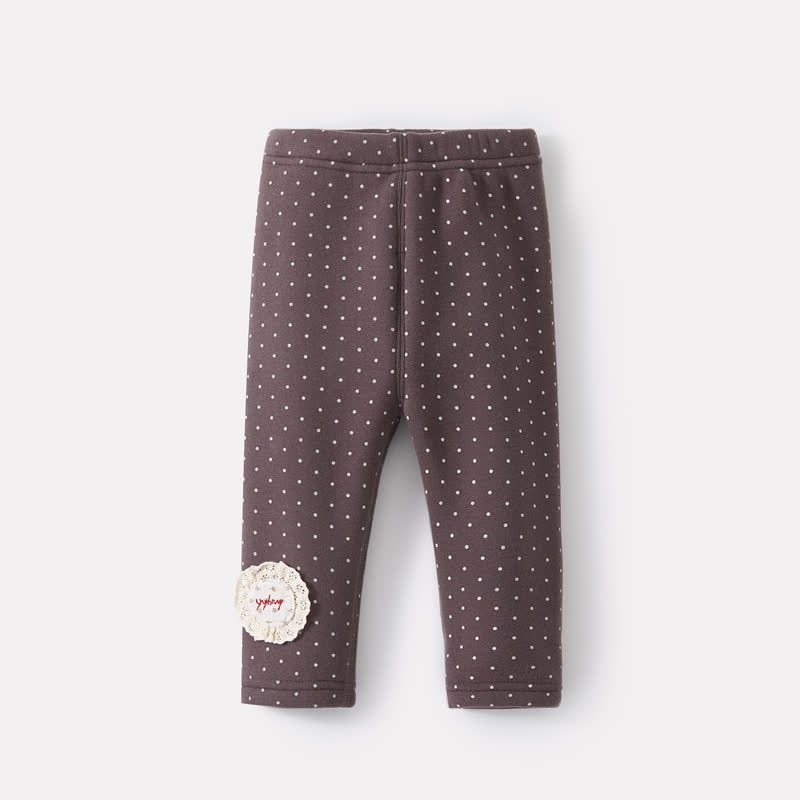 Baby Fleece Lined Dot Leggings - Gray - 2-3T - image 2