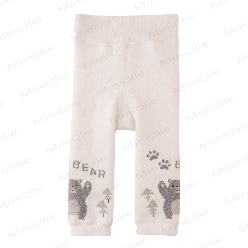 Baby Animal Fleece Lined Leggings - Beige Bear - 2-4T - image 4
