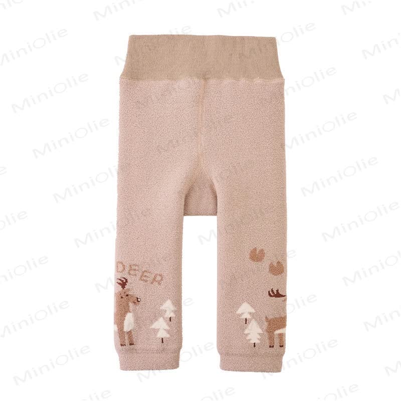 Baby Animal Fleece Lined Leggings - Apricot Deer - 2-4T - image 5
