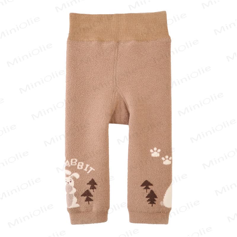 Baby Animal Fleece Lined Leggings - Khaki Rabbit - 2-4T - image 6