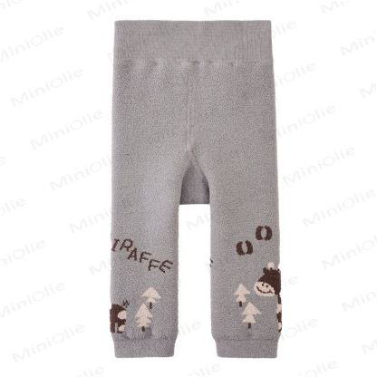 Baby Animal Fleece Lined Leggings - Gray Giraffe - 2-4T - image 7