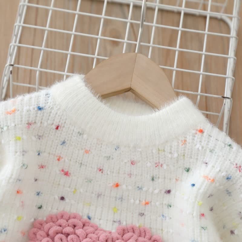 Toddler Girl Heart Applique Sweater and Tulle Skirt 2-piece Set - image 4