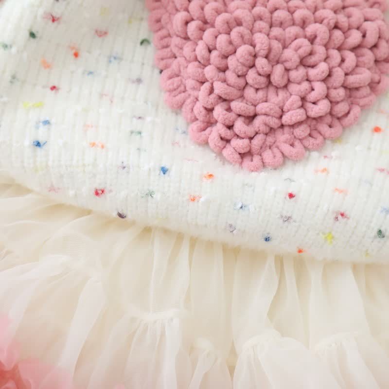 Toddler Girl Heart Applique Sweater and Tulle Skirt 2-piece Set - image 6