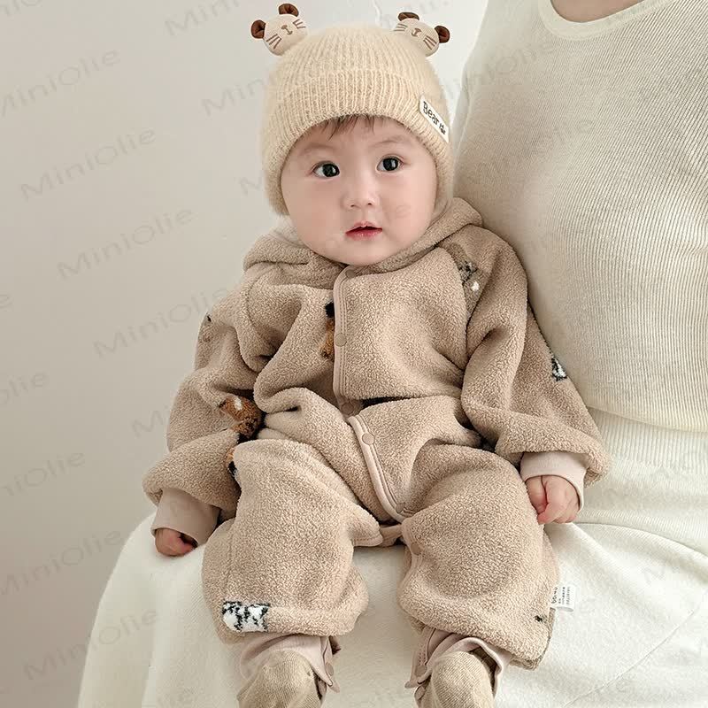 Baby Heart/Animal Plush Hooded Romper - image 6