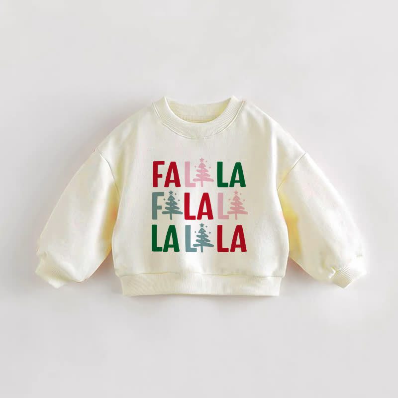FALALA FALALA LALALA Baby Toddler Cream Sweatshirt - Cream - 3-5T - image 1