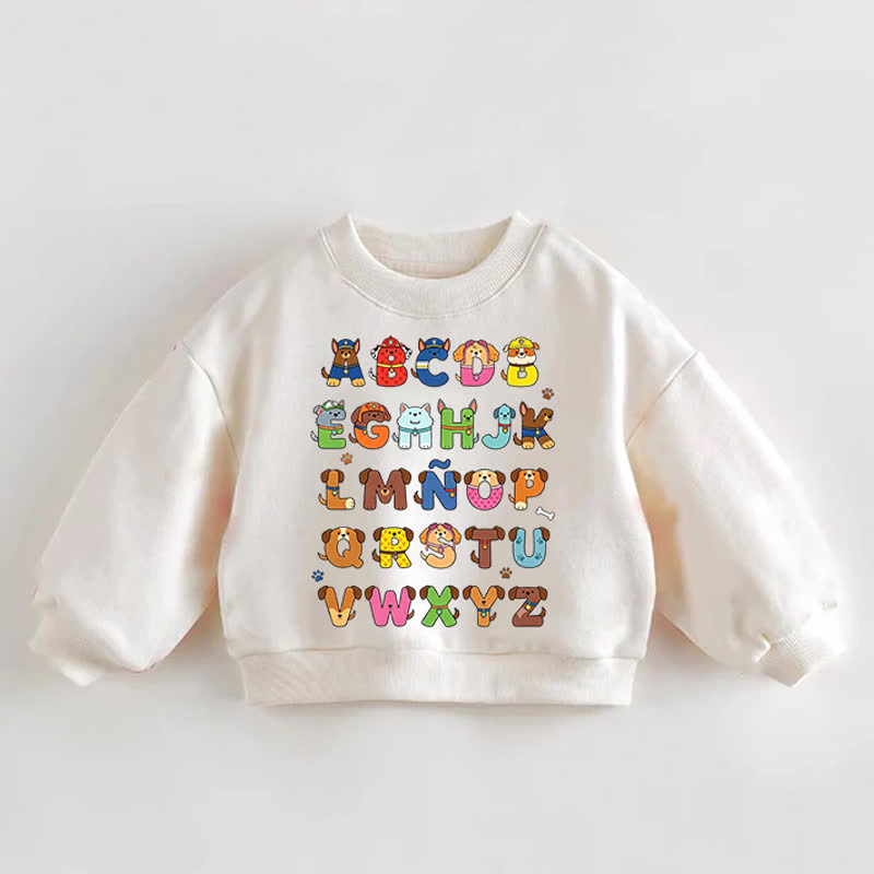 Baby Toddler Animal Alphabet Cream Sweatshirt - Cream - 3-5T - image 1