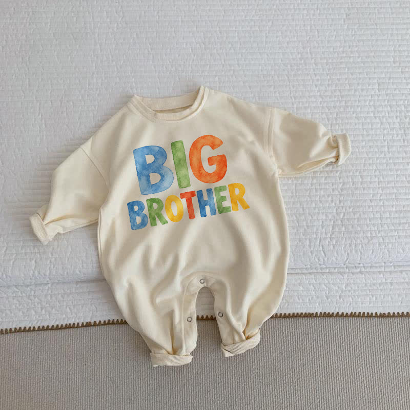 BIG BROTHER Baby Toddler Beige Romper - Beige - 2-3T - image 1