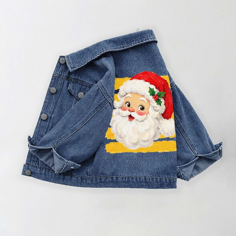 Toddler Kid Santa Print Denim Jacket - image 2