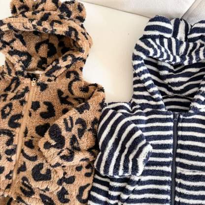 Toddler Fleece Bear Ear Hooded and Pants 2-piece Set - image 6