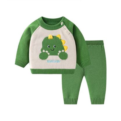 DINOSAUR Baby Dinosaur Knit Sweater and Pants 2-piece Set - Green - 12-24M - image 1