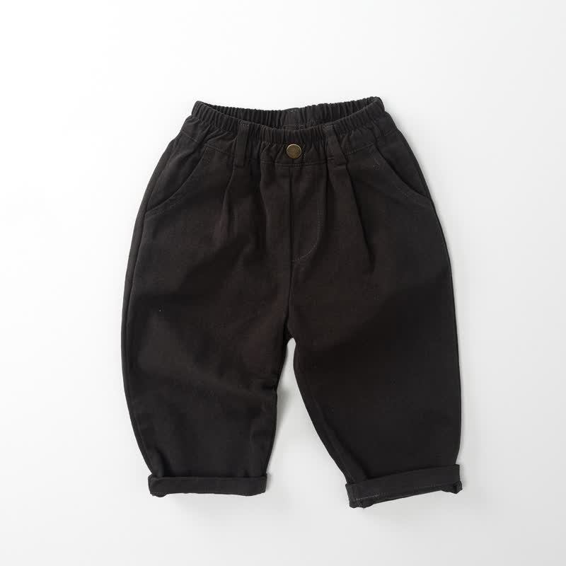 Toddler Casual Solid Color Elastic Waist Pants - Gray - 6-7T - image 3