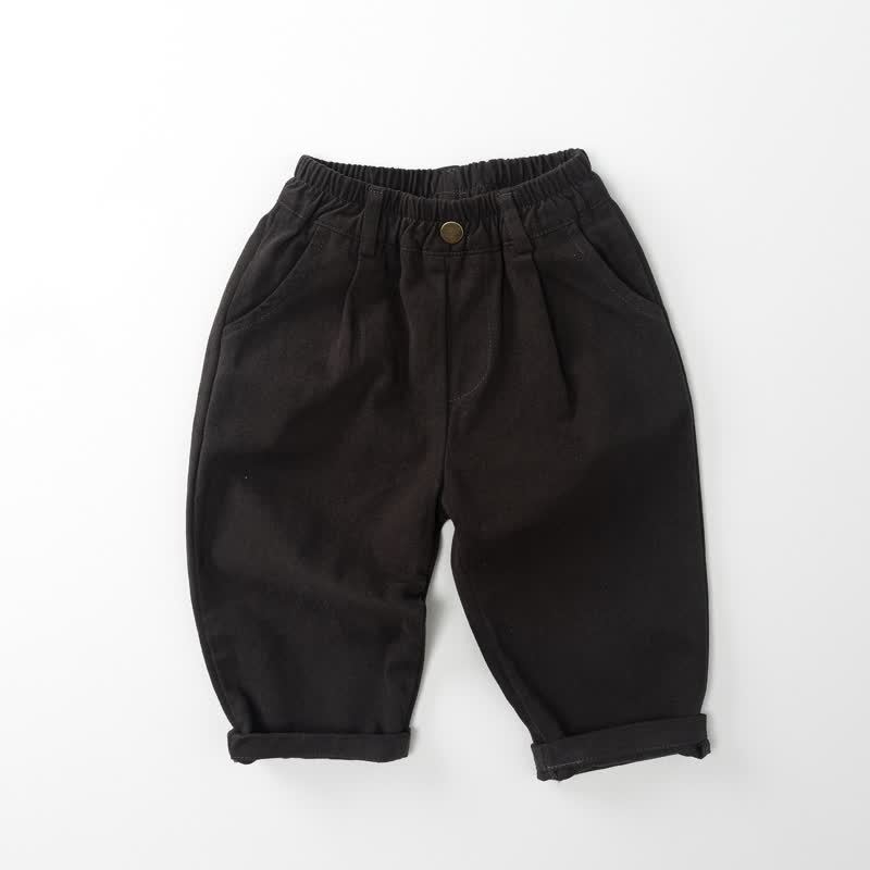 Toddler Casual Solid Color Elastic Waist Pants - Gray - 6-7T - image 3